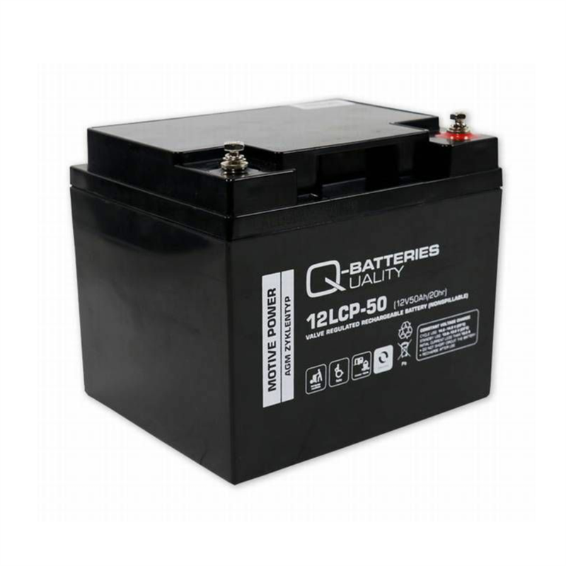 Q-Batteries 12LCP-50 / 12V - 50Ah Blei Akku Zyklentyp AGM - Deep Cycle VRLA