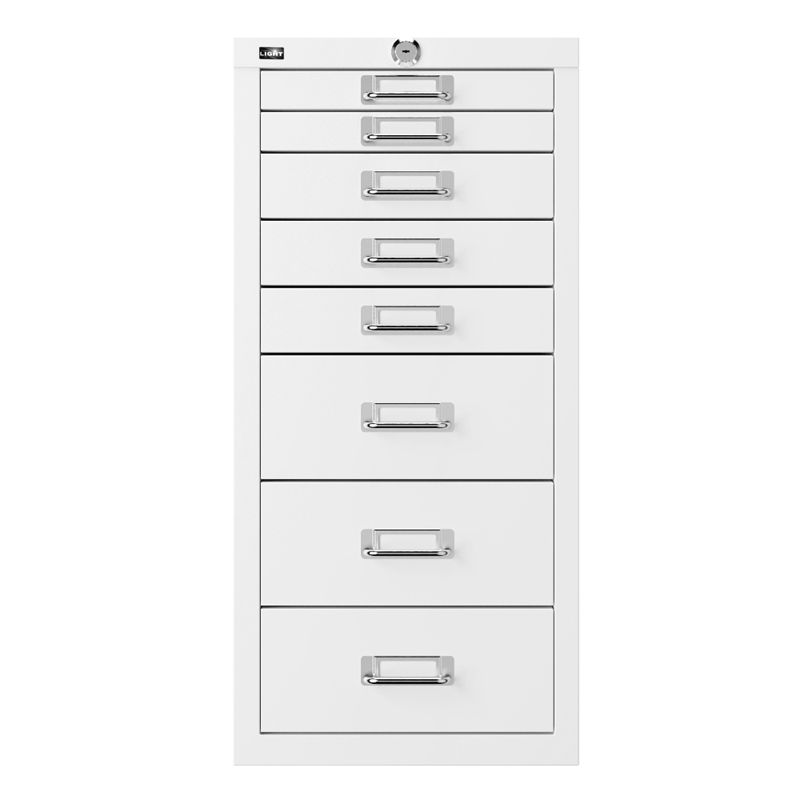 BISLEY ECO Schubladenschrank "abschließbar" DIN A4 > 8 Schubladen • Verkehrsweiß