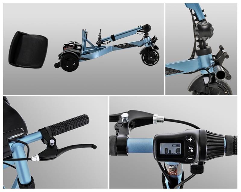 PRIDE iRide 3-Rad Reise-Elektroscooter • Elektromobil nur 19 kg • 6 KM/H