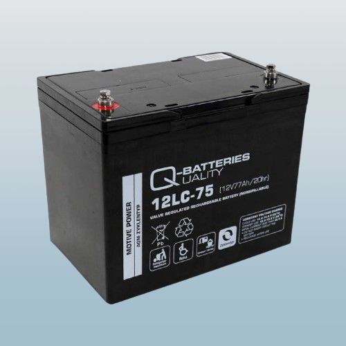 Q-Batteries 12LC-75 / 12V - 77Ah Blei Akku Zyklentyp AGM - Deep Cycle VRLA