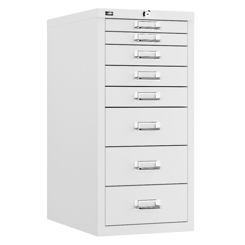 BISLEY ECO Schubladenschrank "abschließbar" DIN A4 > 8 Schubladen • Verkehrsweiß