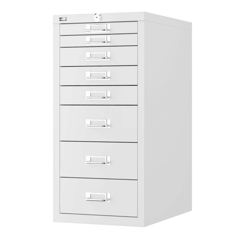 BISLEY ECO Schubladenschrank "abschließbar" DIN A4 > 8 Schubladen • Verkehrsweiß