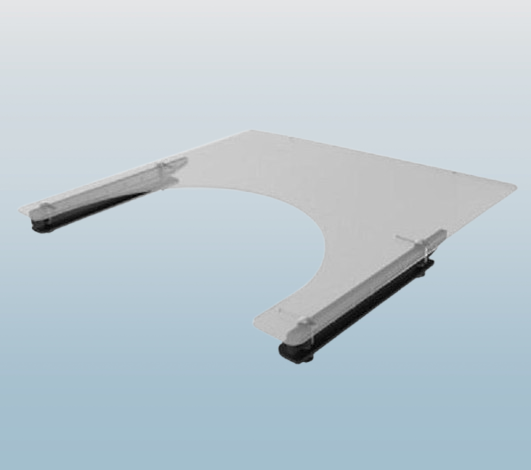 ROLKO Therapietisch 650 x 570 x 5 mm für Rollstuhl- Sitzbreiten 38-48 cm