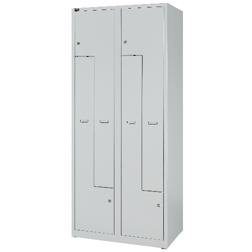 BISLEY Z-Garderobenschrank GL08Z2 • 2 Abteile - Breite 800 mm > Tiefe 500 mm