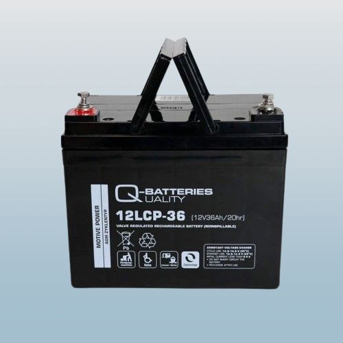 Q-Batteries 12LCP-36 / 12V - 36Ah Blei Akku Zyklentyp AGM - Deep Cycle VRLA
