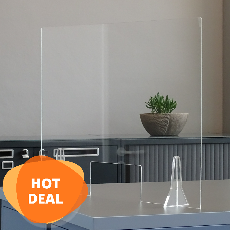 BISLEY Shield M Hygiene- & Spuckschutz • Trennwand aus stabilen Plexiglas
