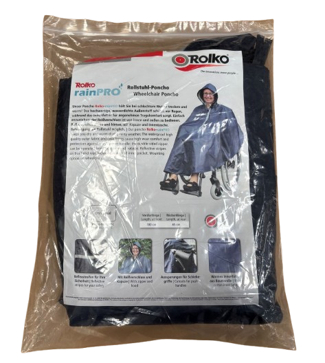 ROLKO rainPRO Rollstuhl- Poncho • Regencape für Rollstuhlfahrer