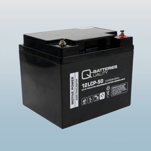 Q-Batteries 12LCP-50 / 12V - 50Ah Blei Akku Zyklentyp AGM - Deep Cycle VRLA