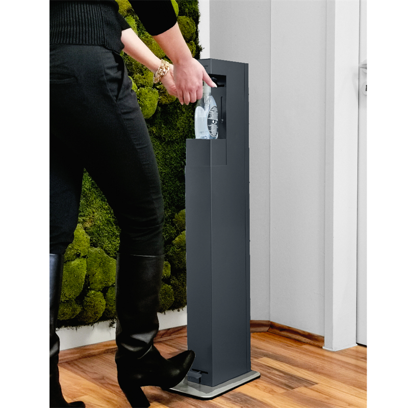 BISLEY Desi-Kick Turmspender aus Stahl für Desinfektionsmittel & Flüssigseifen
