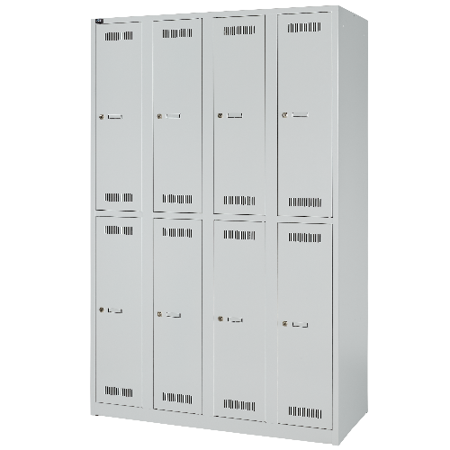 BISLEY Garderobenschrank GL12Q2 • 4 Abteile - Breite 1.200 mm > Tiefe 500 mm