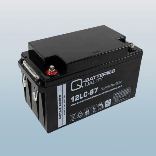 Q-Batteries 12LC-67 / 12V - 67Ah Blei Akku Zyklentyp AGM - Deep Cycle VRLA