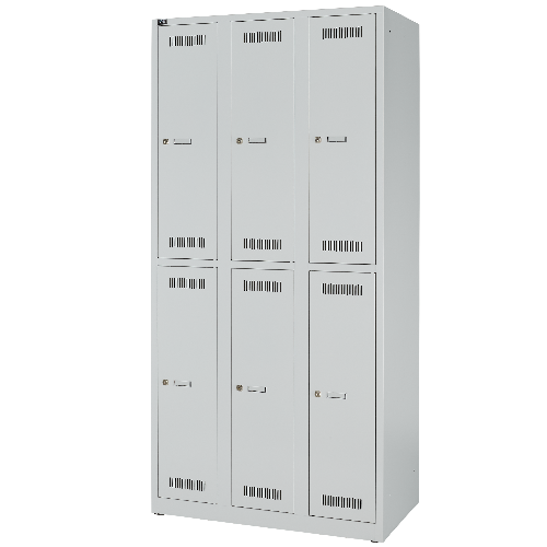 BISLEY Garderobenschrank GL09T2 • 3 Abteile - Breite 900 mm > Tiefe 500 mm