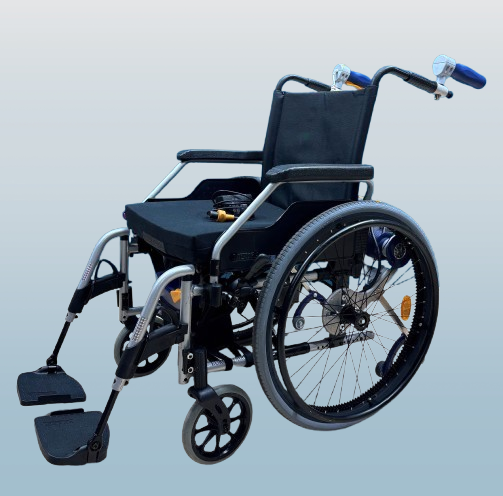 AAT Alber V-MAX Brems- & Schiebehilfe im Set mit Falt- Rollstuhl • SB 46 cm