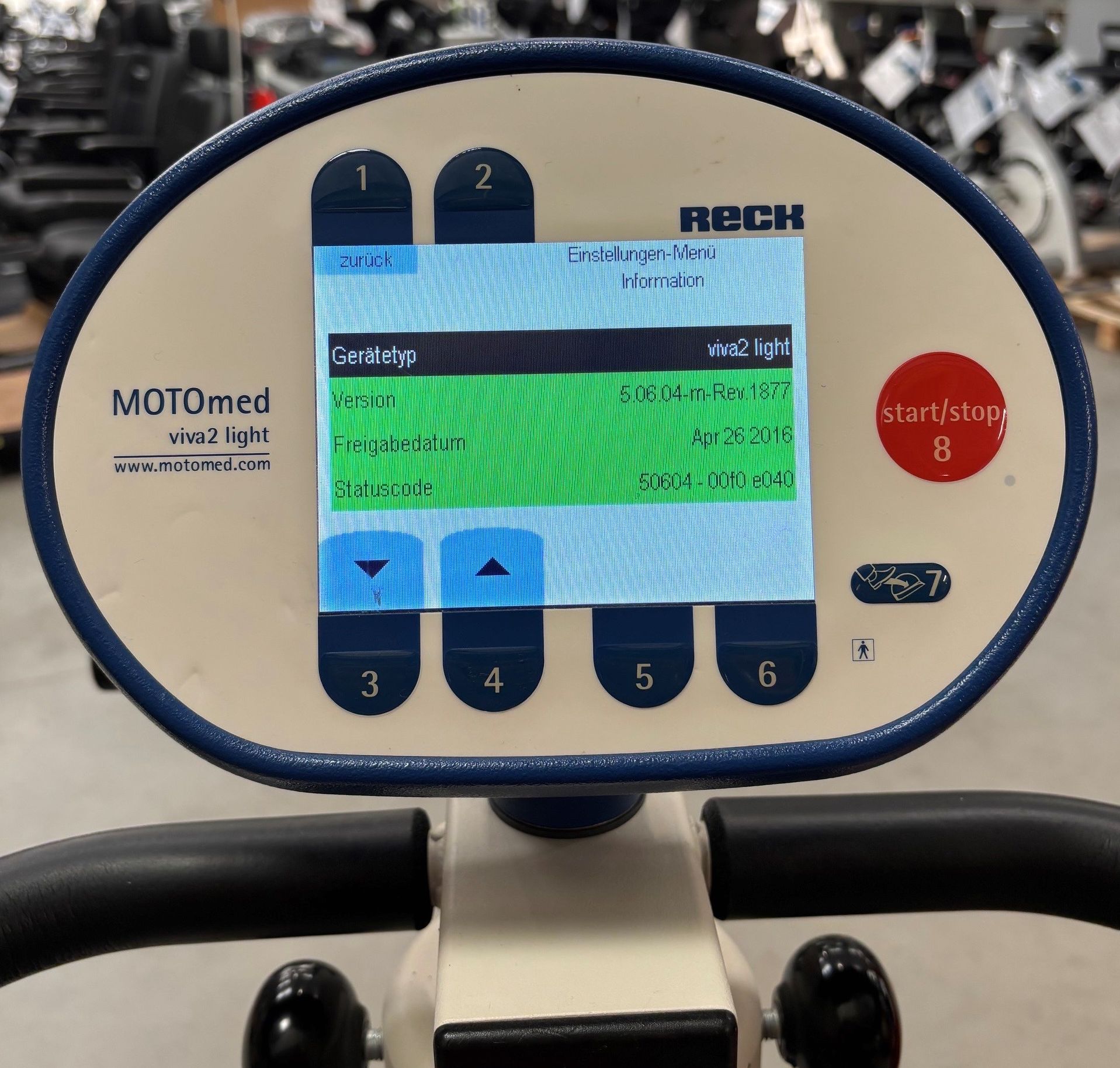 Reck MOTOmed viva2 light Bewegungstrainer • Bein- & Oberkörpertrainer