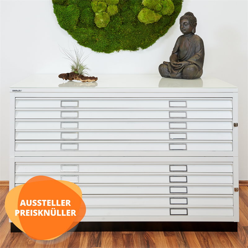 BISLEY Plan- & Zeichnungsschrank DIN A0 • Architektenschrank mit 10 Schubladen
